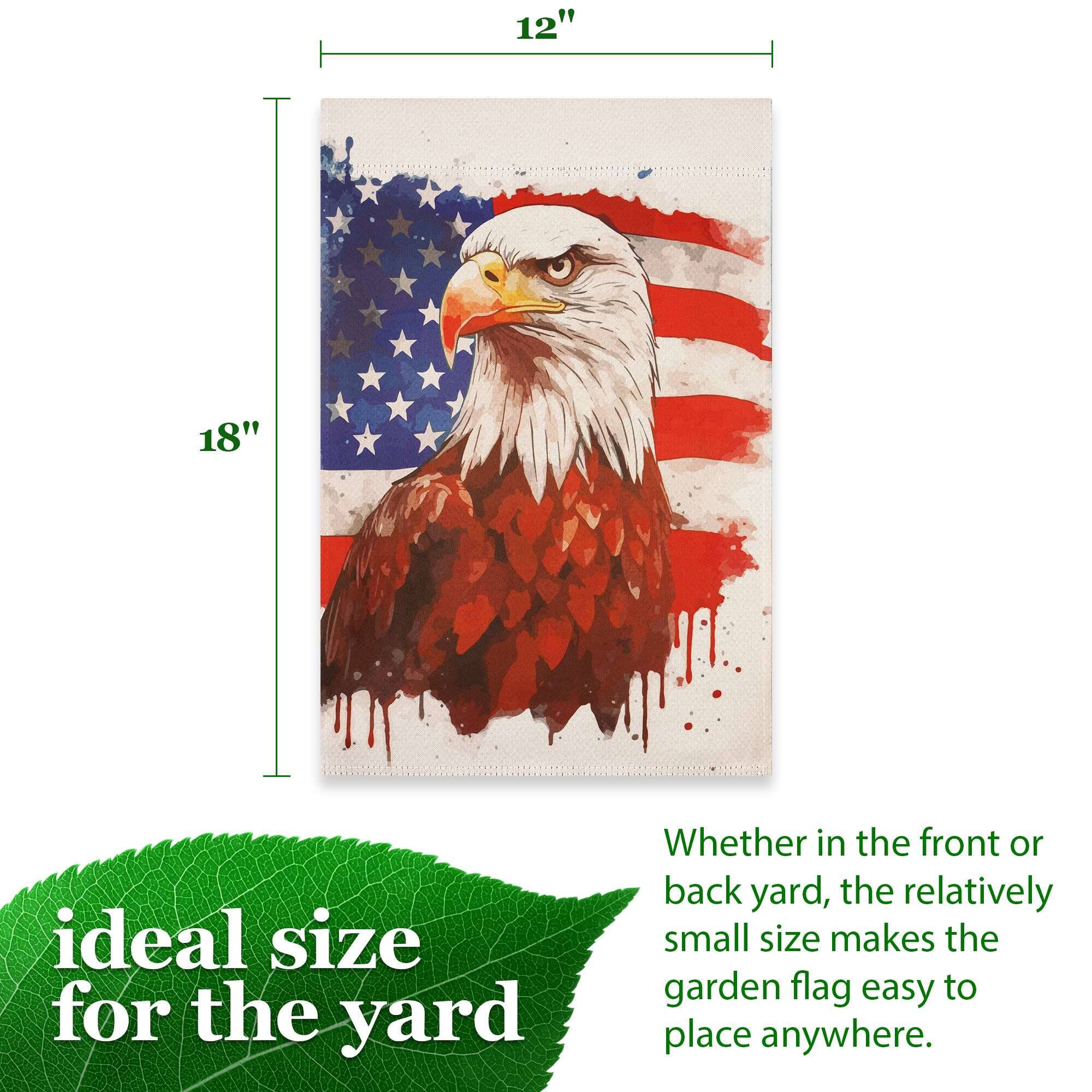 12" x 18" ideal size for the yard  
Whether in the front or back yard, the relatively small size makes the garden flag easy to place anywhere.