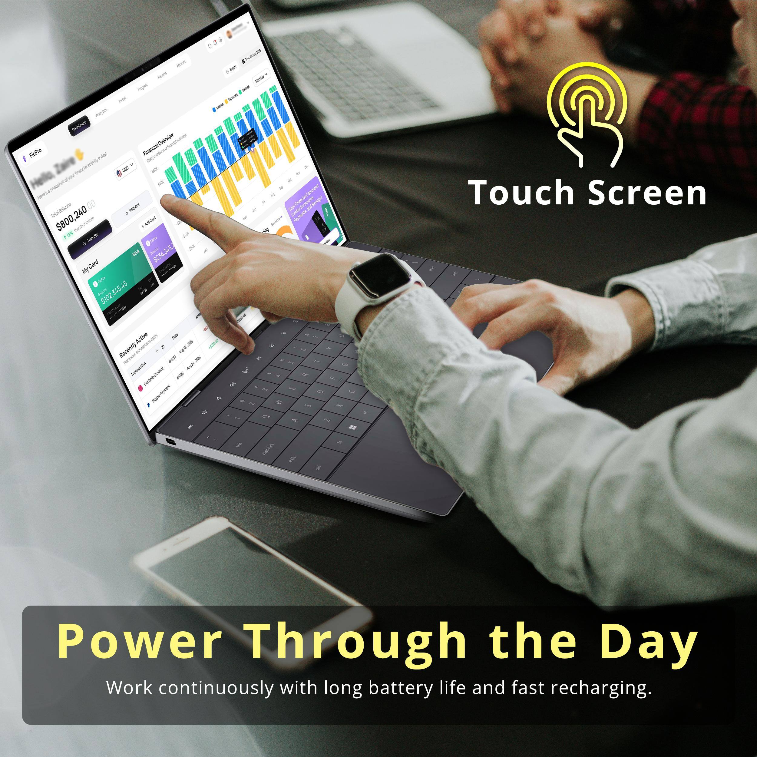 - m Fufe PinanstDuercin I - nino - + $800,240 a - - g - 0NS45 3 MyCed 45 5702.34545 -. 000 Nua - - - - - 1 N - aniemer - NT Touch Screen I  a/Tue - A - Secently - - - - - a - a a  . a - - a - - - L - - - - - - . : - - - - - 2 T - ar . Power Through the Day Work continuously with long battery life and fast recharging.