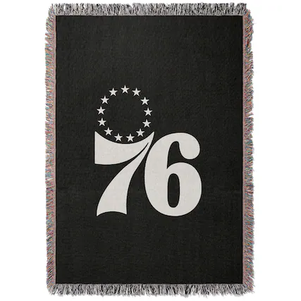 Front. Chad & Jake - Philadelphia 76ers Woven Blanket - Black.