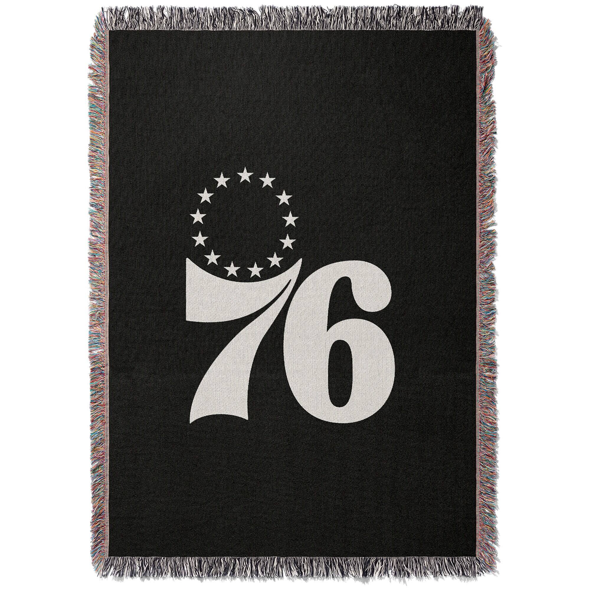 Front. Chad & Jake - Philadelphia 76ers Woven Blanket - Black.