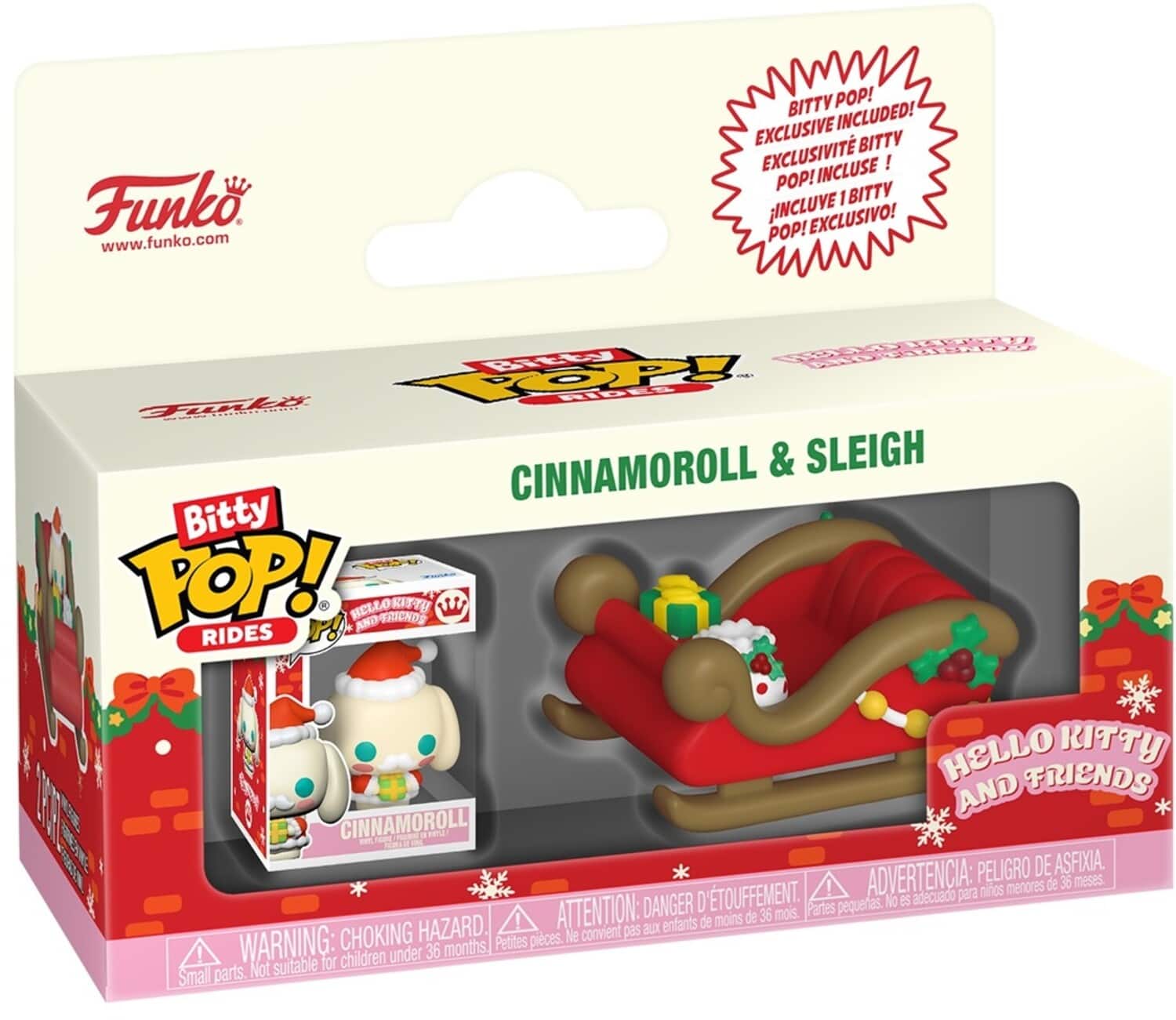 Funko - Bitty POP! Ride: Hello Kitty Holiday - Cinnamoroll & Sleigh - COLLECTIBLES - Multicolor
