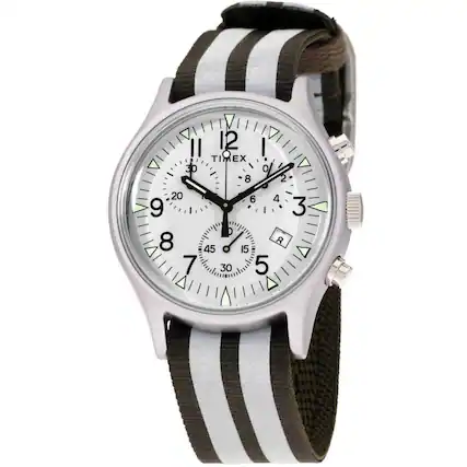 Front. Timex - Timex Men's MK1 Silver Dial Watch - TW2R81300 - Silver.