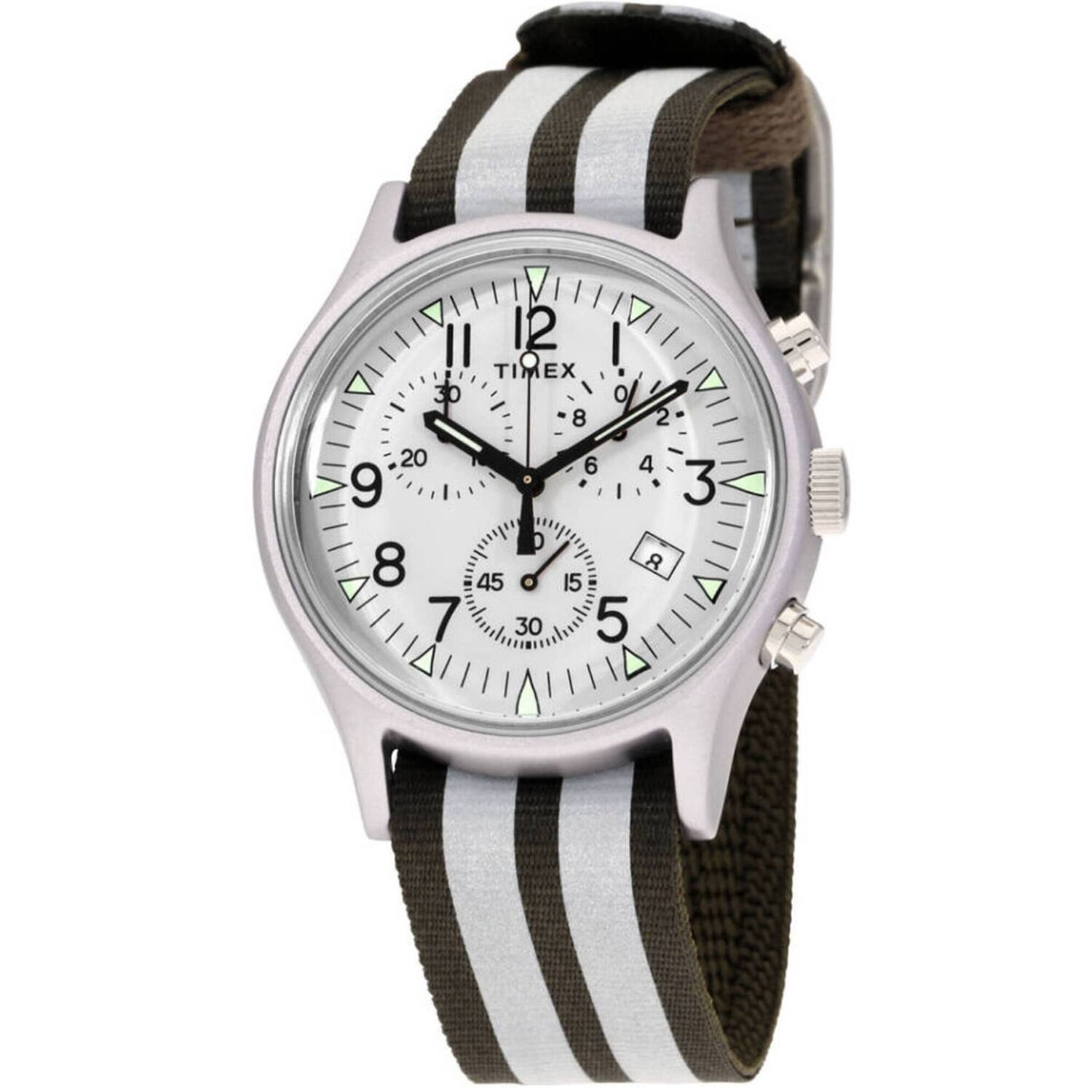 Front. Timex - Timex Men's MK1 Silver Dial Watch - TW2R81300 - Silver.