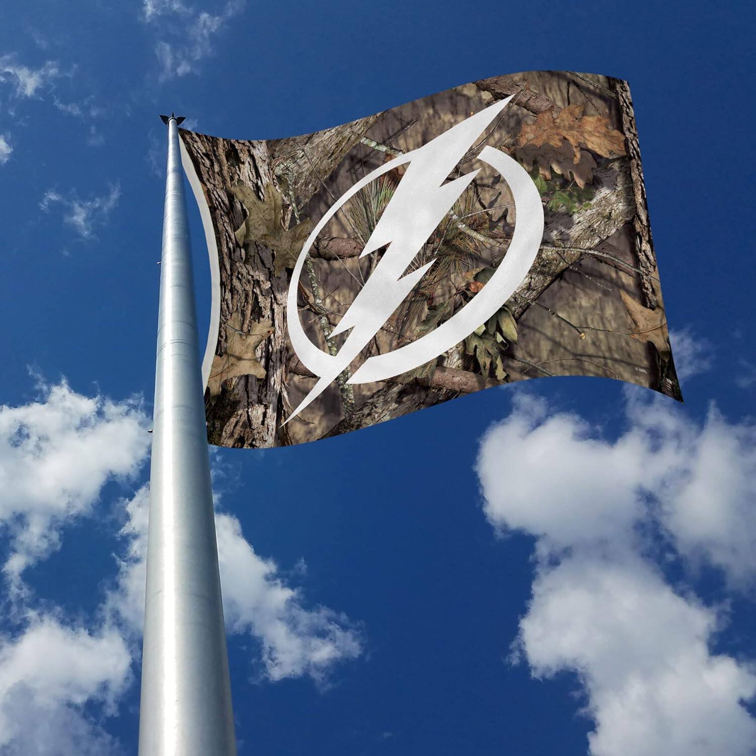 Alt View 1. Rico Industries - Tampa Bay Lightning 3x5 Indoor Outdoor Camo Banner Flag with grommets for hanging - Multi.