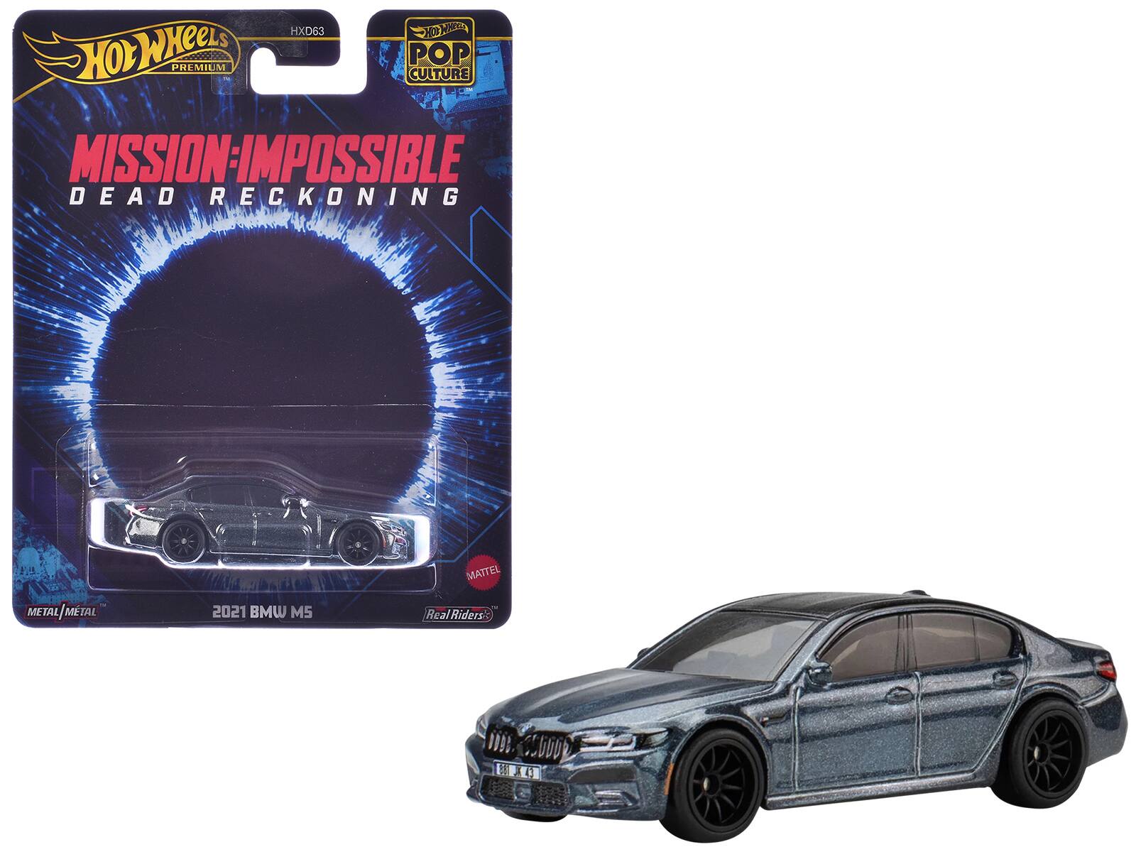 Hot Wheels - 2021 BMW M5 Top "Mission: Impossible – Dead Reckoning" (2023) Movie "Pop Culture" - Gray Metallic Black