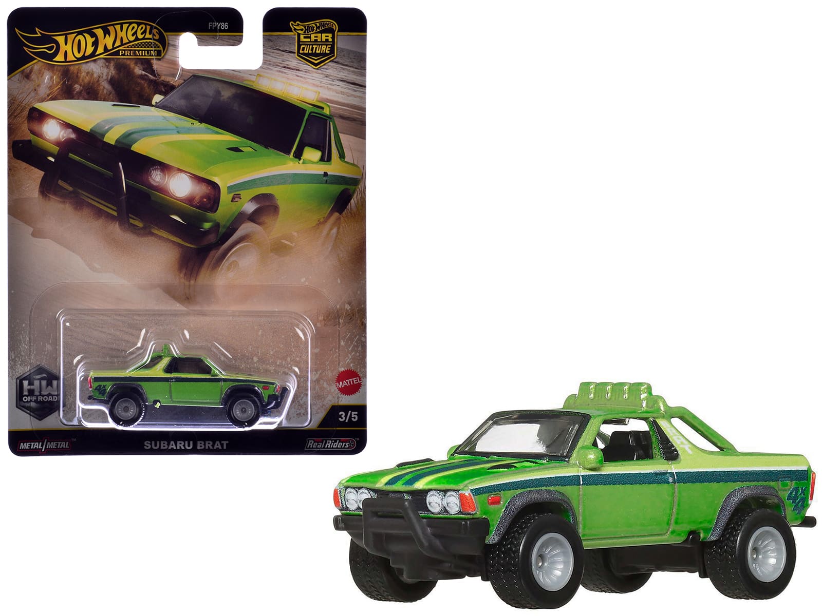 "Subaru BRAT Utility Truck Green Metallic with Stripes ""HW Off Road"" Series Diecast Model Car by Hot Wheels" price history on PriceWatchPro