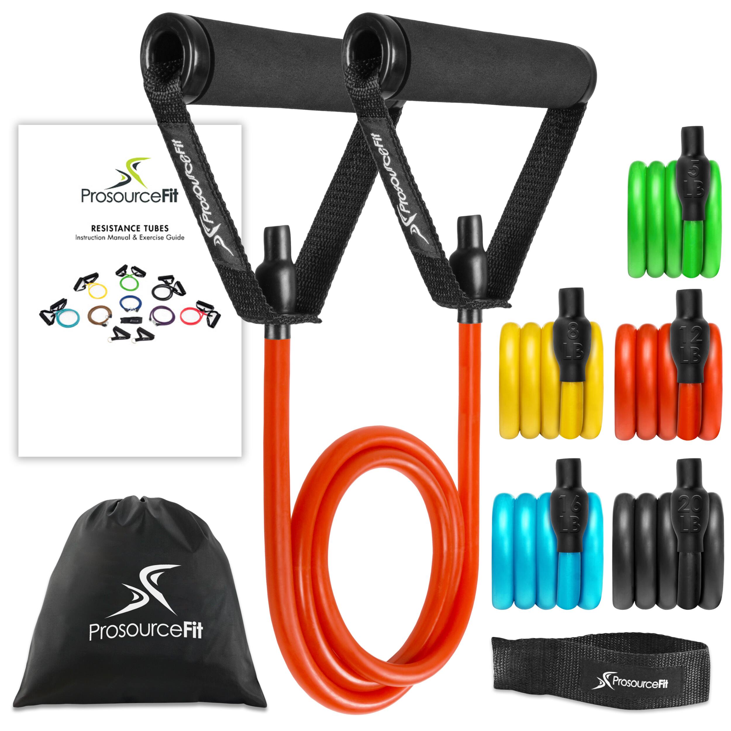 ProsourceFit - Tube Resistance Bands Set with Attached Handles - Assorted