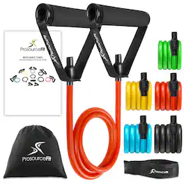 ProsourceFit - Tube Resistance Bands Set with Attached Handles - Assorted