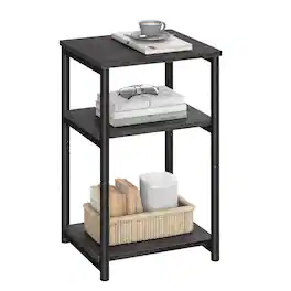Songmics Home - Side Table, Small End Table, Tall Nightstand for Living Room, Bedroom, Office, Bathroom - Misty Gray and Classic Black