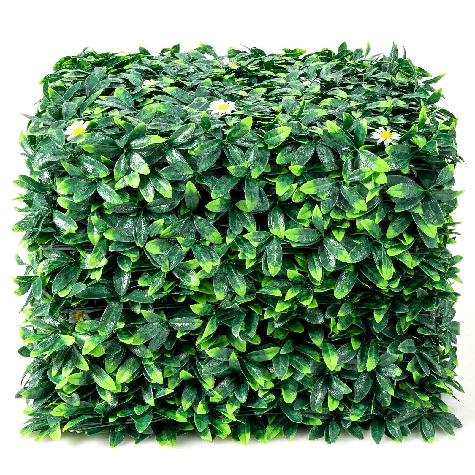 Alt View 8. Costway - Costway 12PCS 20x20inch Artificial Daisy Hedge Plant Privacy Fence Hedge Panels - Green.