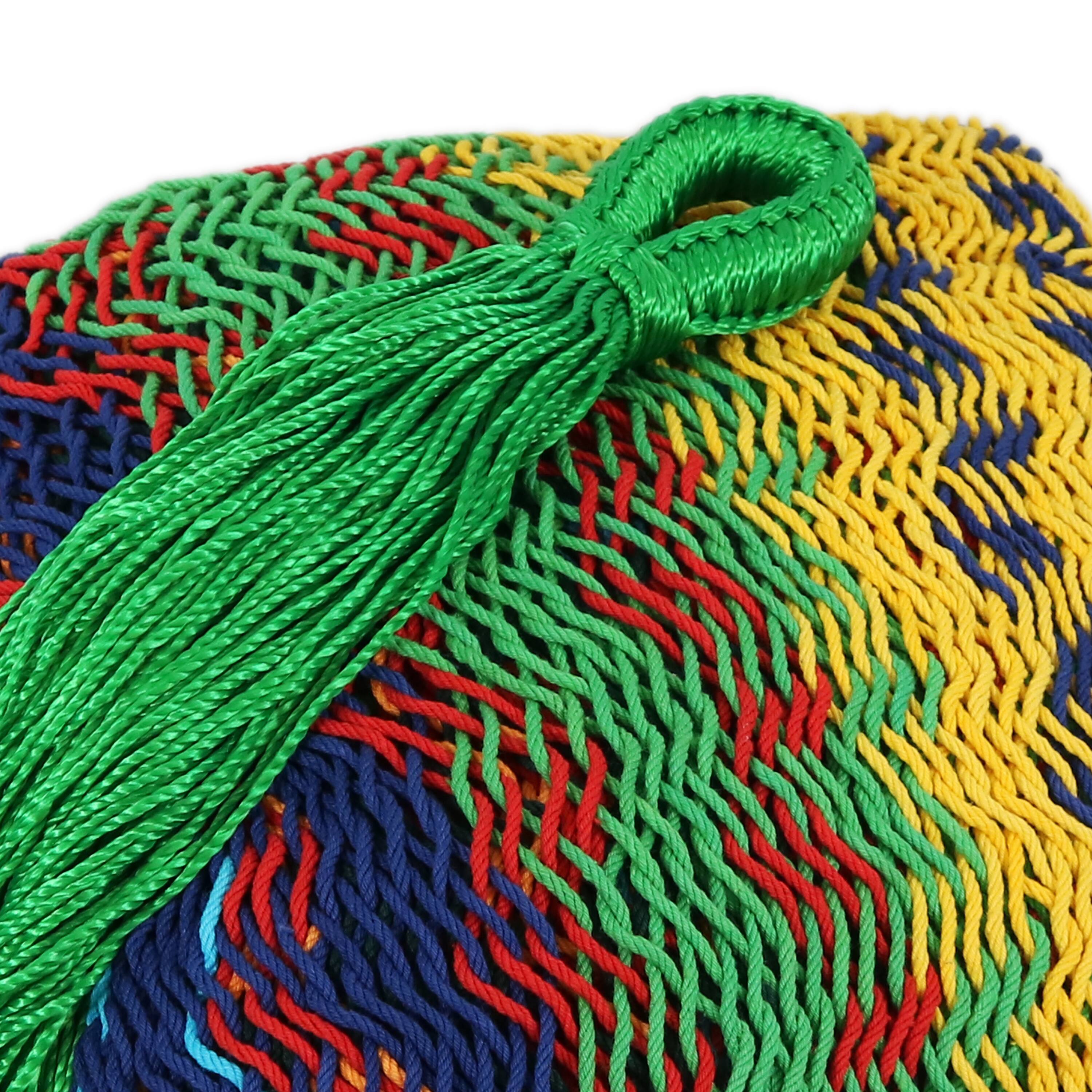 Alt View 4. Sunnydaze - 2-Person Cotton/Nylon Hammock with Steel Stand - Multi-Color.