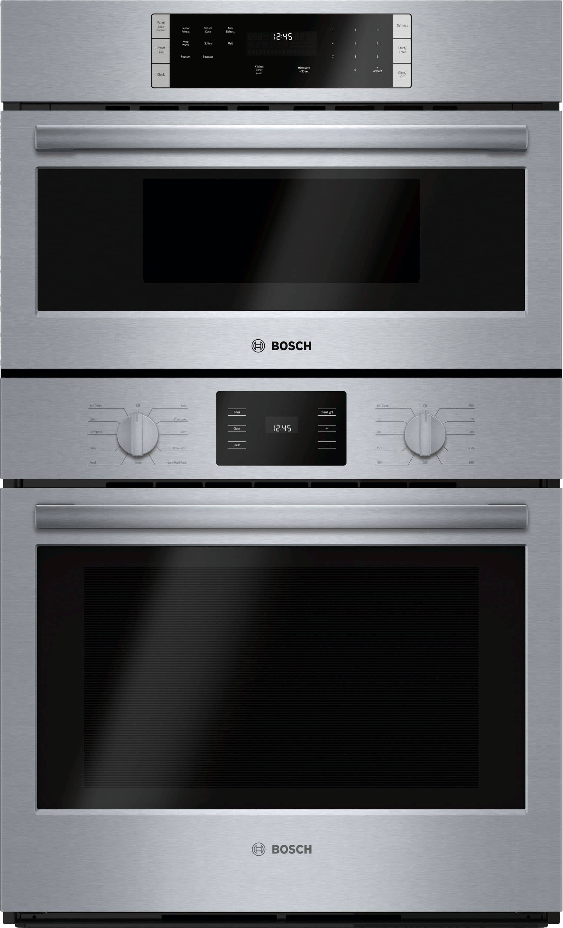 Bosch - 500 Series 30" Built-In Double Electric Combination Microwave and Wall Oven with True Convection - Stainless Steel