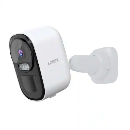 Front. Lorex - Connect 2K Wi-Fi Battery-Powered Security Camera - White.