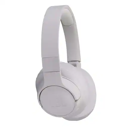 Front. JBL - JBL Tune 760NC Noise-Canceling Wireless Over-Ear Headphones (White) - White.