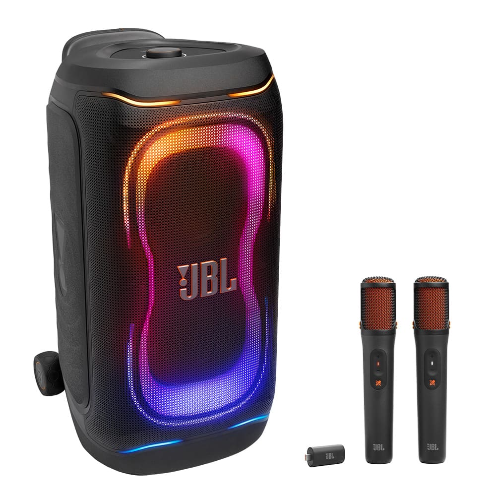 JBL - PartyBox 330 Portable Party Speaker Bundle with EasySing Wireless Microphones - Black