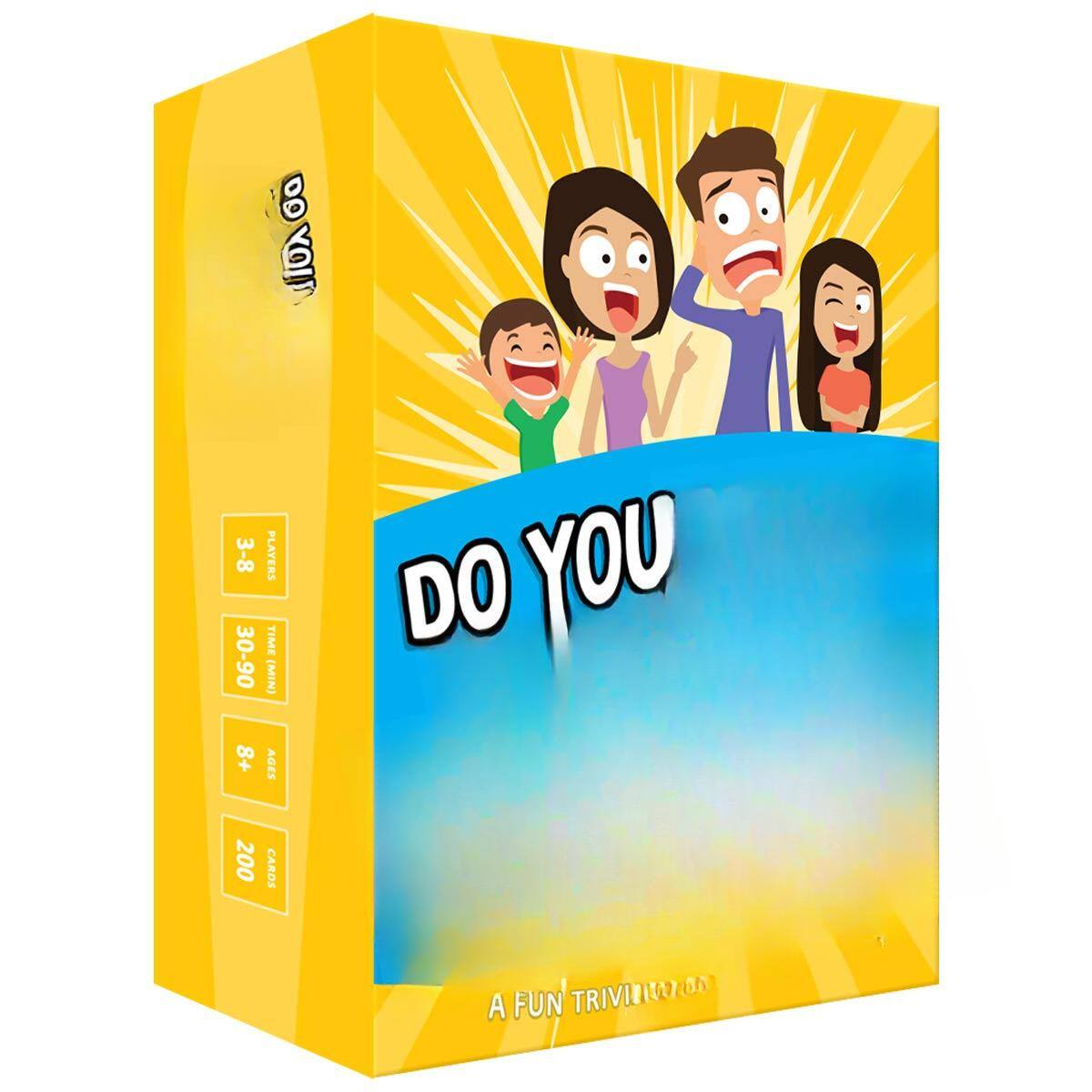 DO YOU  
3-8 PLAYERS  
30-90 MIN  
8+ AGES  
200 CARDS  
A FUN TRIVIA GAME