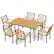 Alt View 6. Costway - 7 PCS Patio Dining Set with Acacia Wood Dining Table Rattan Armchairs Soft Cushions - Natural + Black.