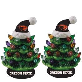 Evergreen Enterprises - Oregon State Beavers 2-Pack 4" Ceramic LED Christmas Tree Set - Multicolor