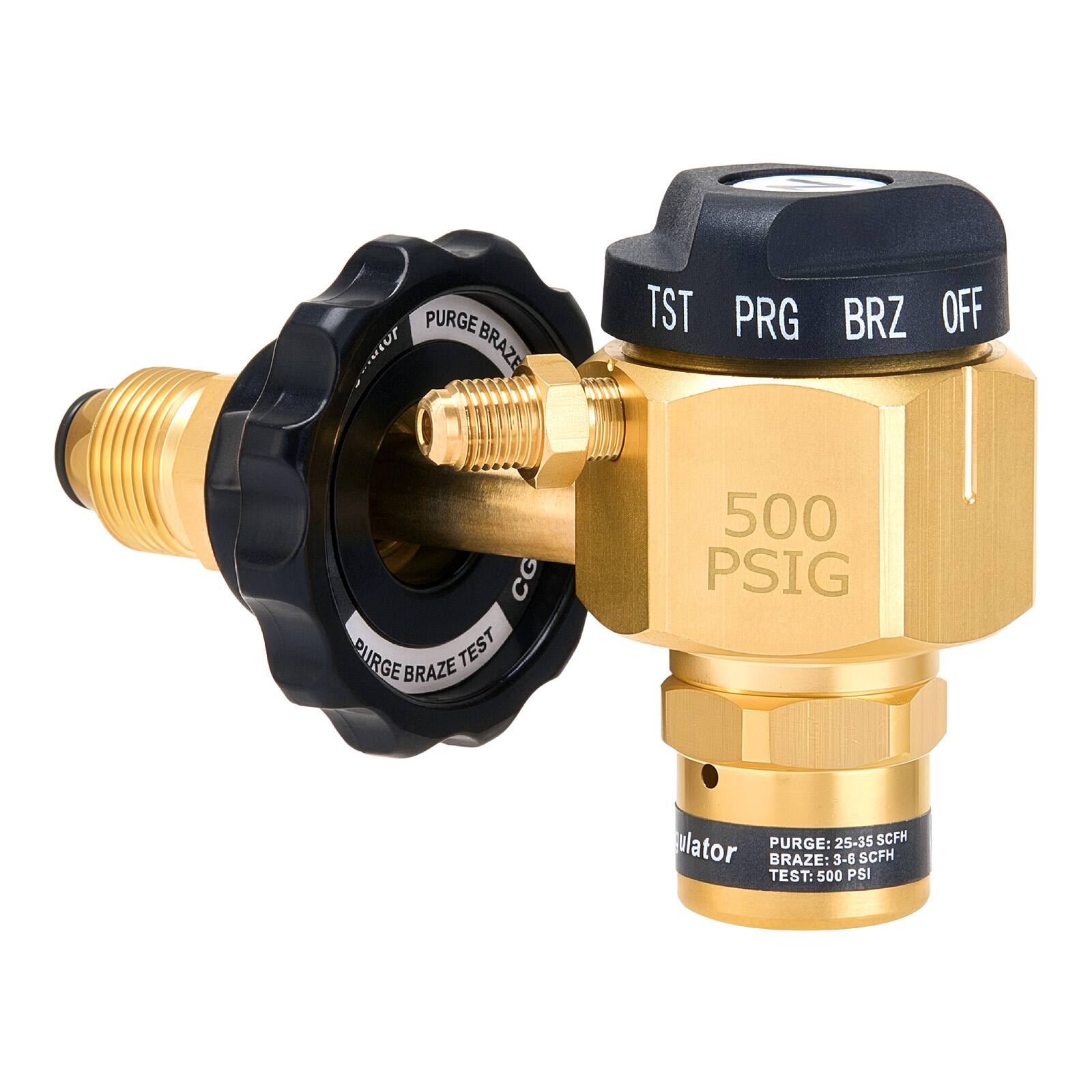 PURGE BRAZE TST PRG BRZ OFF CG  
PURGE BRAZE TEST  
500 PSIG  
PURGE: 25-35 SCFH  
BRAZE: 3-6 SCFH  
TEST: 500 PSI