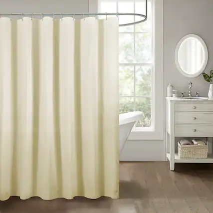 Front. RT Designers Collection - RT Designers Collection Home 3 Gauge Peva Stylish Shower Curtain Liner 70" x 72" Beige - Beige.