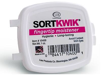SORTKWIK
fingertip moistener
Hygienic • Long-lasting
Avoid Contact With Eyes
Item # 10400
Net Wt. 1 oz.
Made in USA
Lee Products Co., Bloomington, MN 55420
0 84417 10400