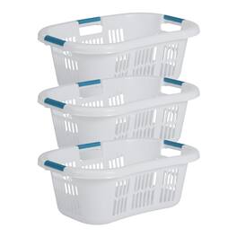 RubberMaid - 2.1-Bushel Small Hip-Hugger Plastic Laundry Basket, (3-Pack) - White