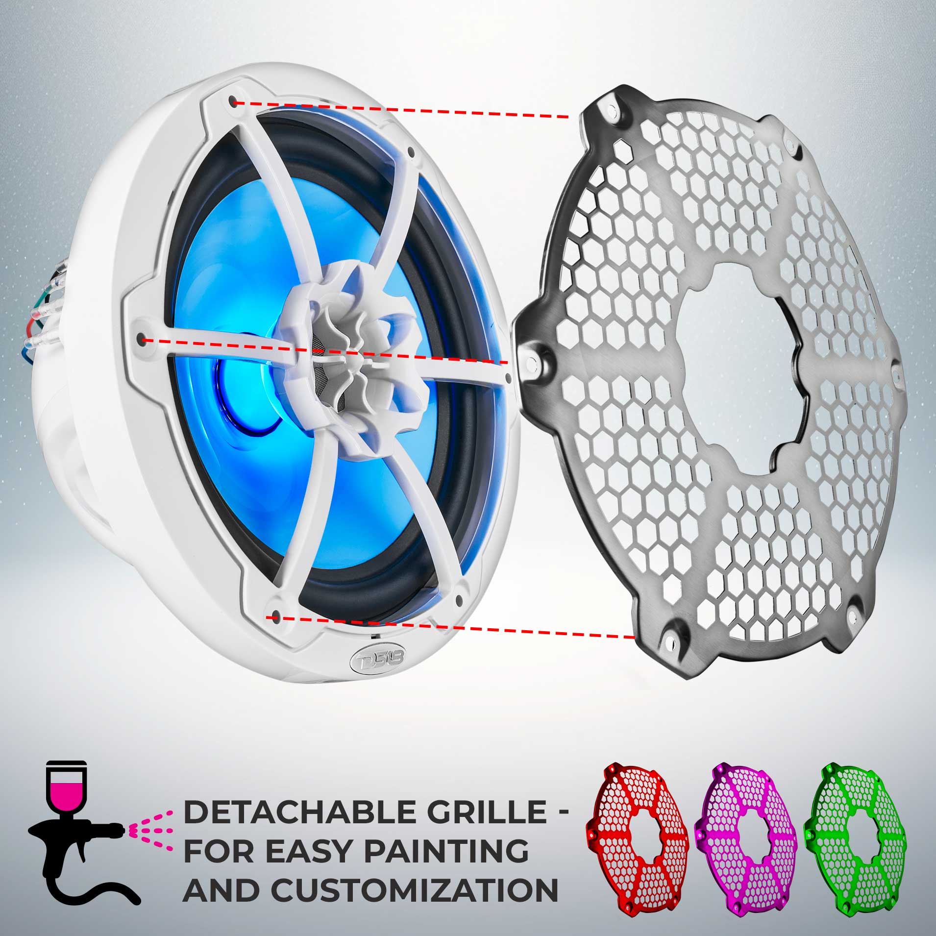DETACHABLE GRILLE - FOR EASY PAINTING AND CUSTOMIZATION