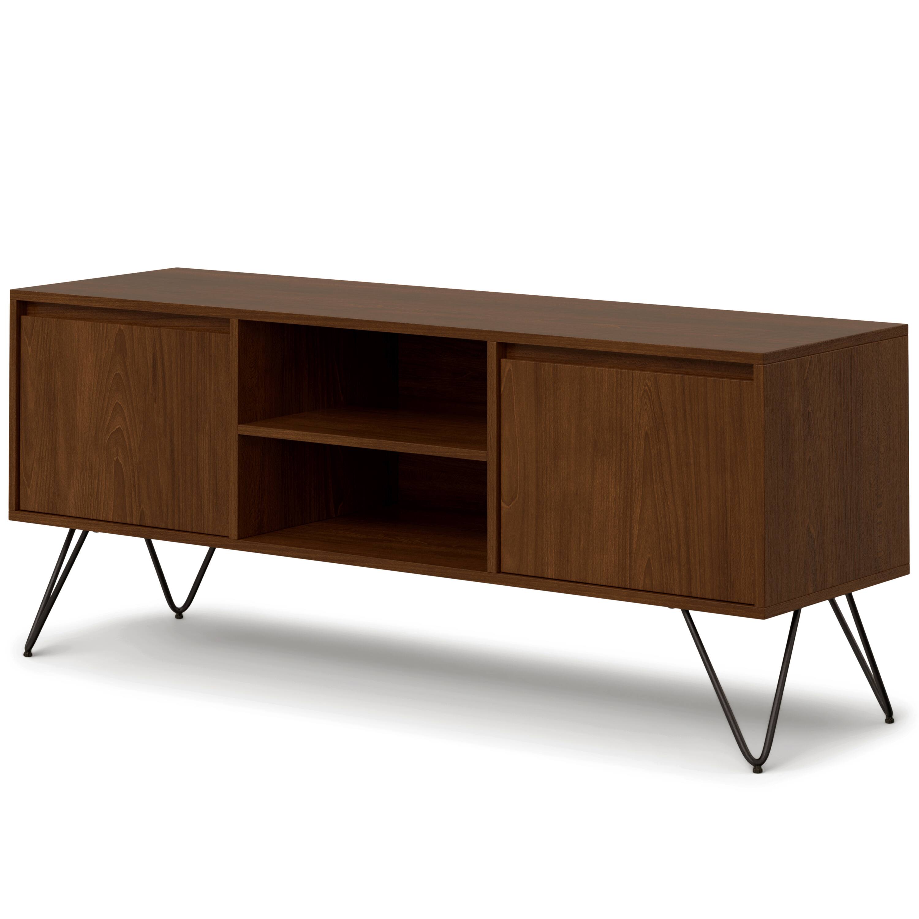 Angle. Simpli Home - Hunter TV Media Stand - Walnut Veneer.