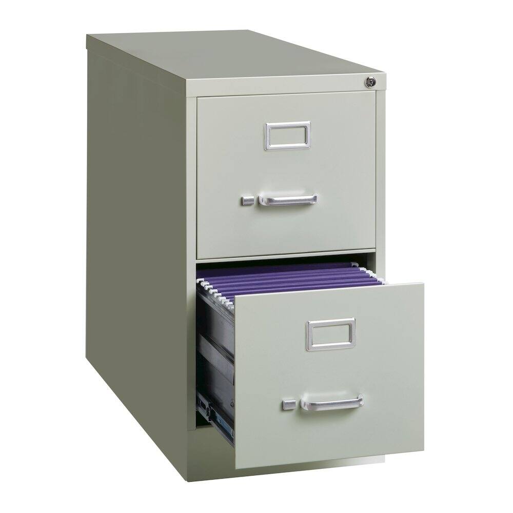 Alt View 2. Hirsh - Hirsh 26.5" Deep 2 Drawer Vertical File Cabinet, Commercial Grade, Light Gray - Gray.