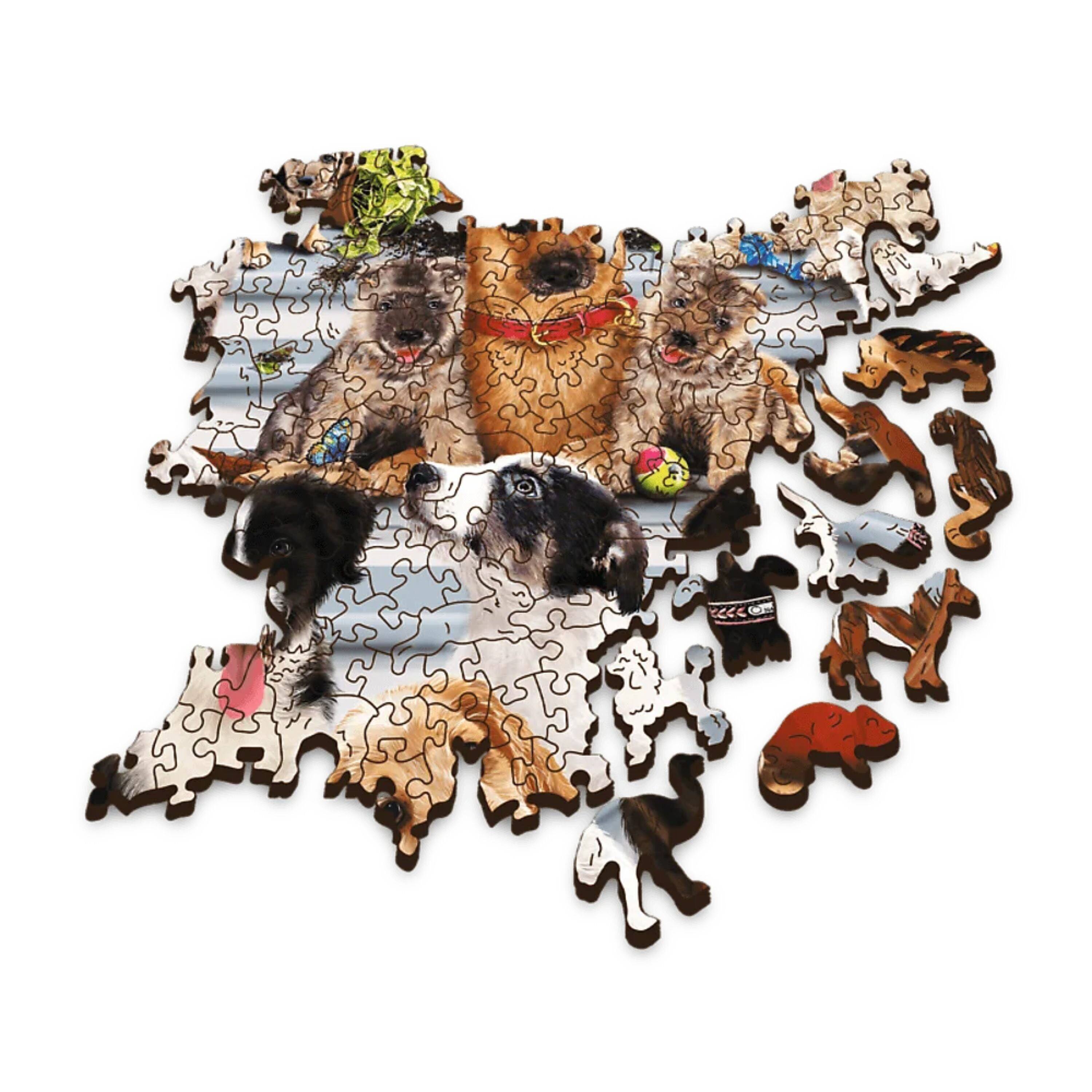 Alt View 1. Trefl - Trefl Wood Doggy Friendship 1000 Piece Wooden Puzzle.