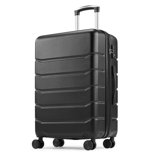 Front. Vulpecula Spade - 24 Inch Luggage, Hardside Suitcase with Spinner Wheels, Lightweight ABS Hard Shell Travel Luggage, Rolling Suitcase with - Black.