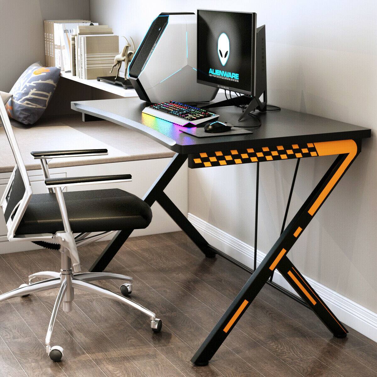 Alt View 11. Costway - Ergonomic Gaming Desk - Black.