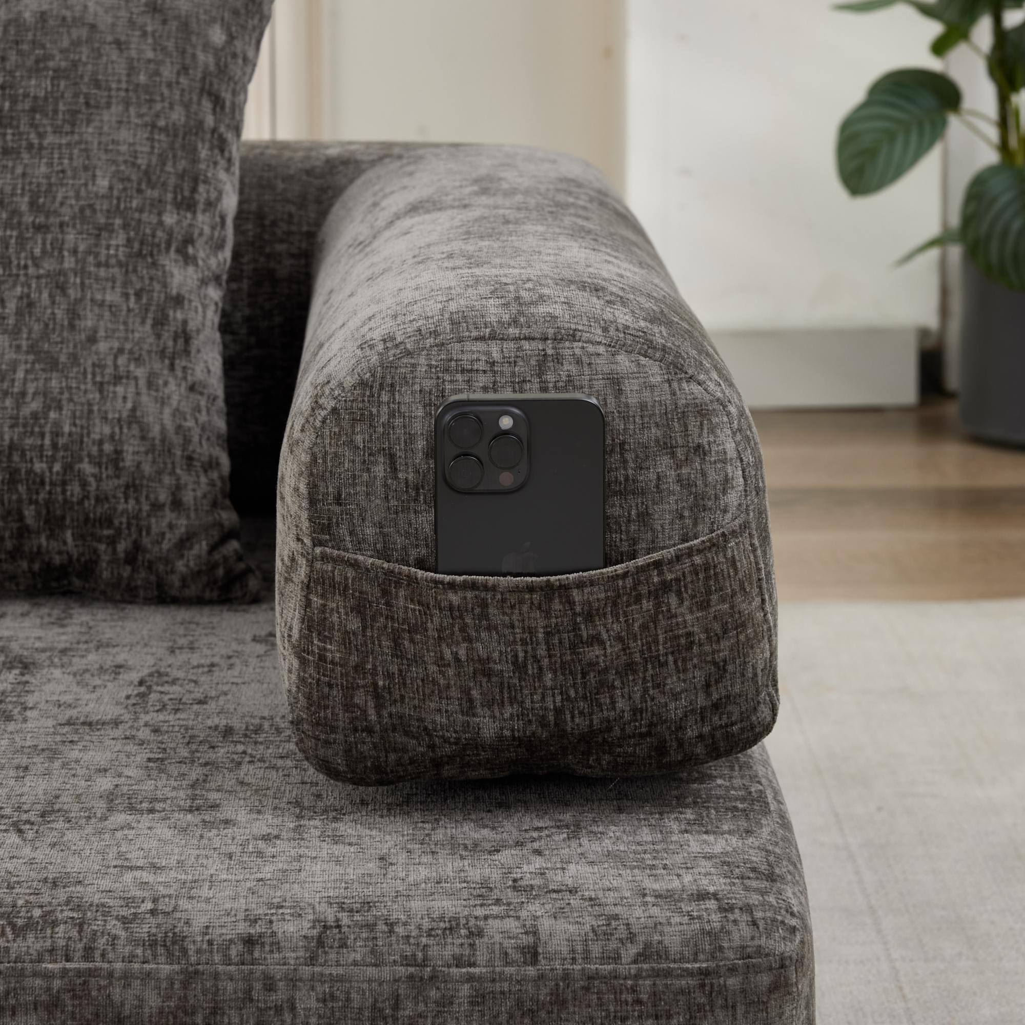 Alt View 8. GOODSILO - Convertible Folding Floor Sofa Bed with Armrests for Living Room, Bedroom, and Studio Lounging - Gray.