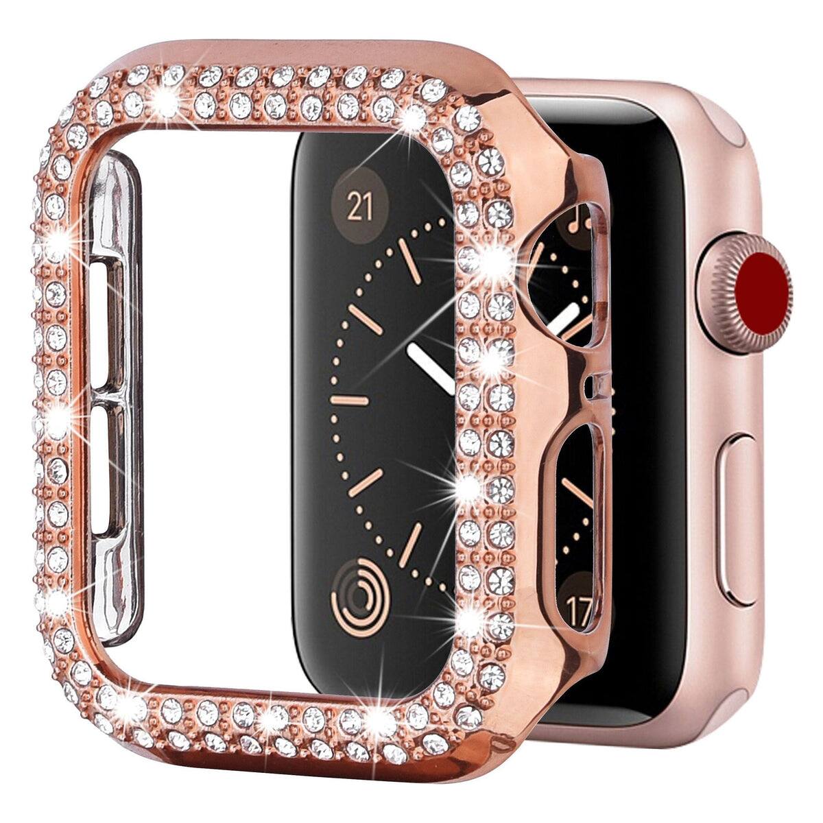 Entronix - Diamond Case for Apple Watch Series Ultra 49mm - Built-In Screen Protector - Rose