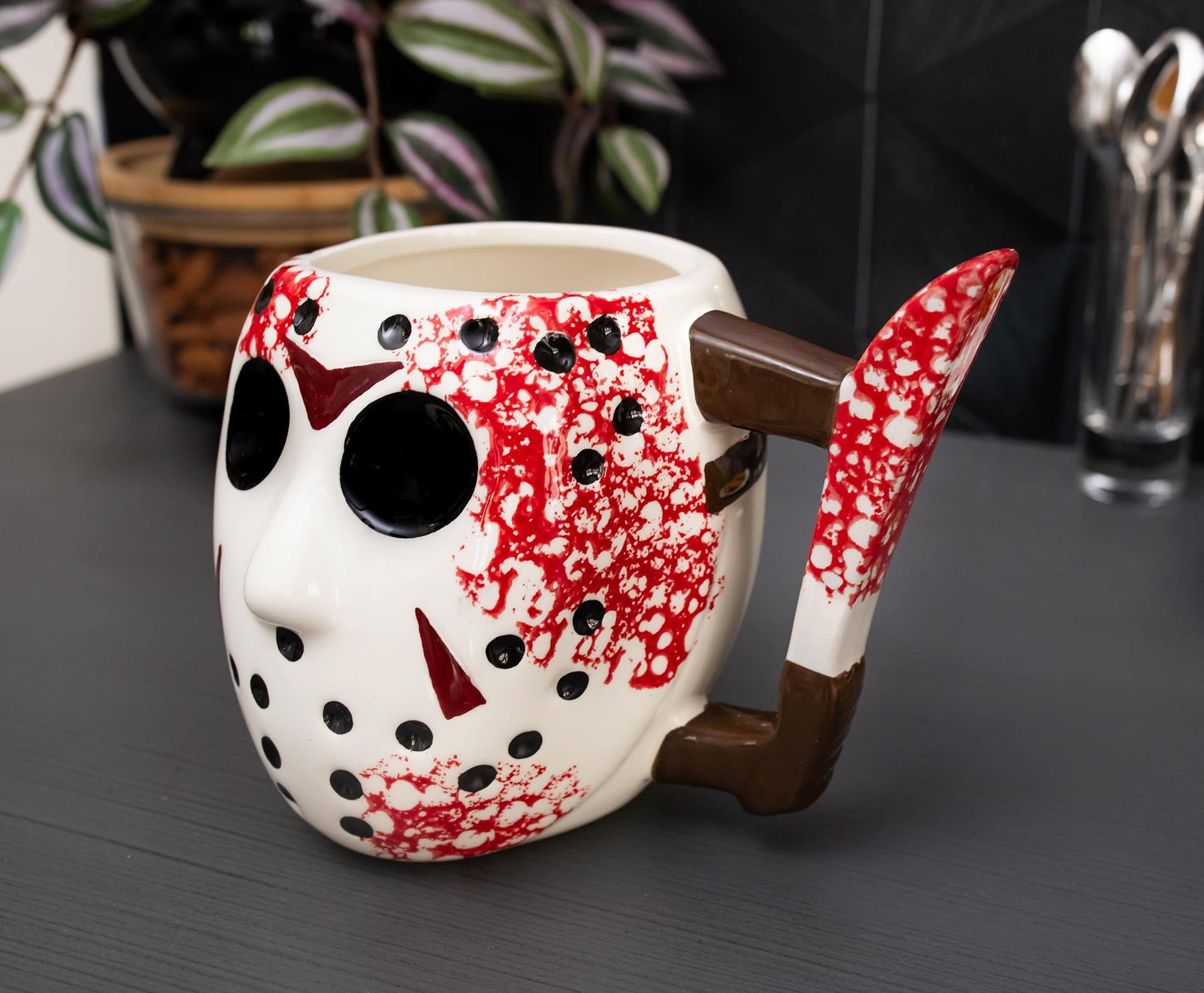 Alt View 5. Silver Buffalo - Friday the 13th Jason's Mask 3D Sculpted Ceramic Mug | Holds 20 Ounces - White.