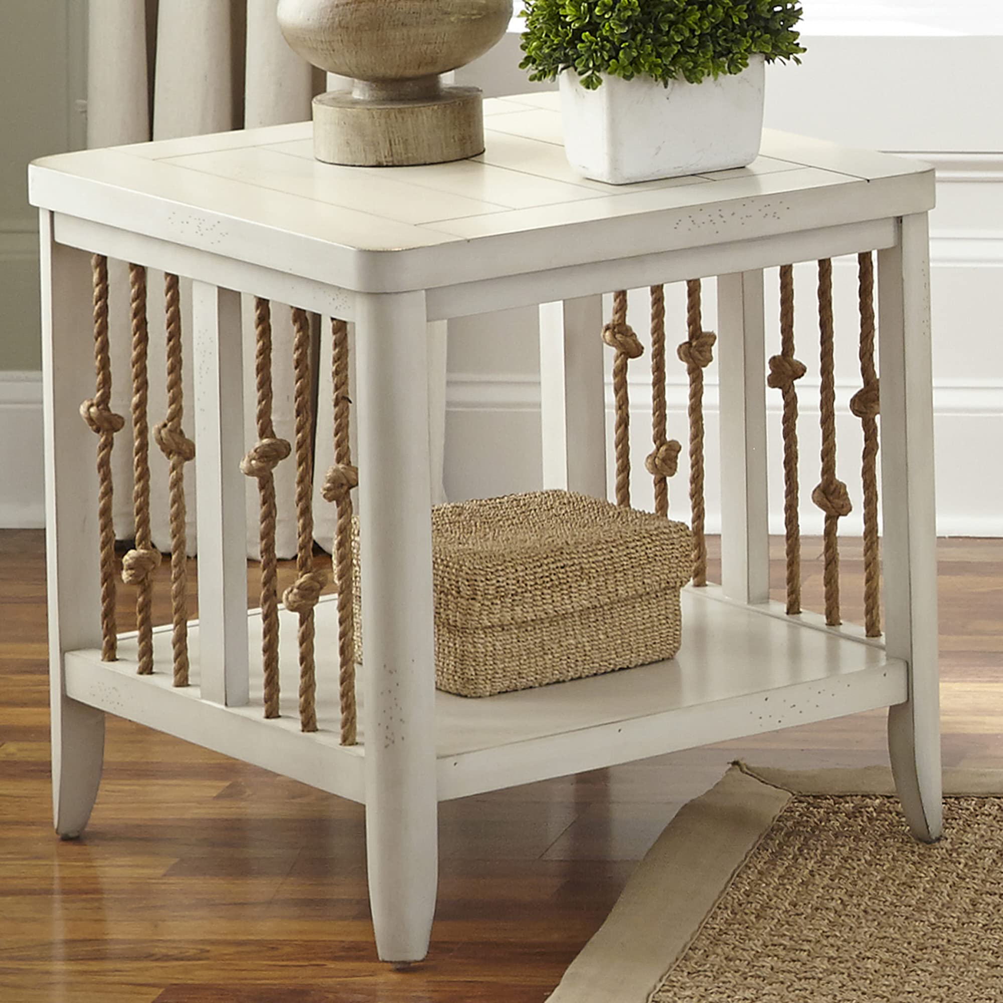 Angle. Liberty Furniture Industries - Dockside End Table in White - White.