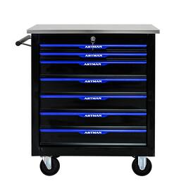 APRILSOUL - 7 DRAWERS MULTIFUNCTIONAL TOOL CART WITH WHEELS-BLACK and BLUE - Black+Blue