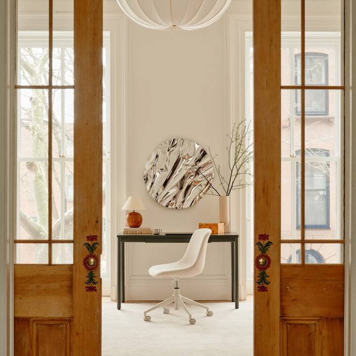 Alt View 1. Branch Furniture - Branch Gather Swivel Chair – Adjustable Height, 360° Swivel, Cushioned Seat, Modern Home Office Desk Chair - Ivory.