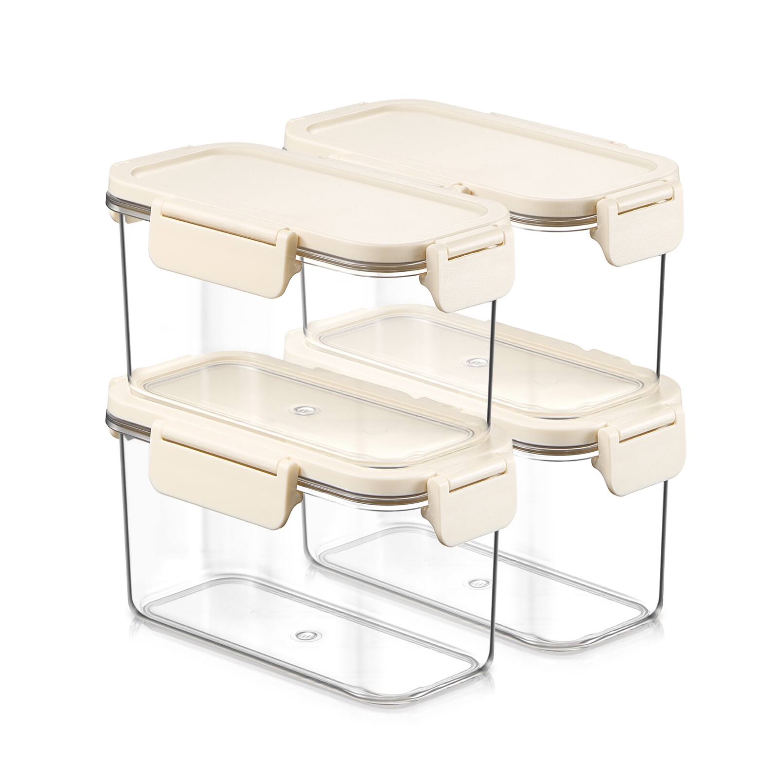 Angle. Sorbus - Sorbus 4 Pack Airtight Food Storage Container- Clear Stackable Pantry Canister with Secure Lid for Rice, Cereal, Flour - Clear.