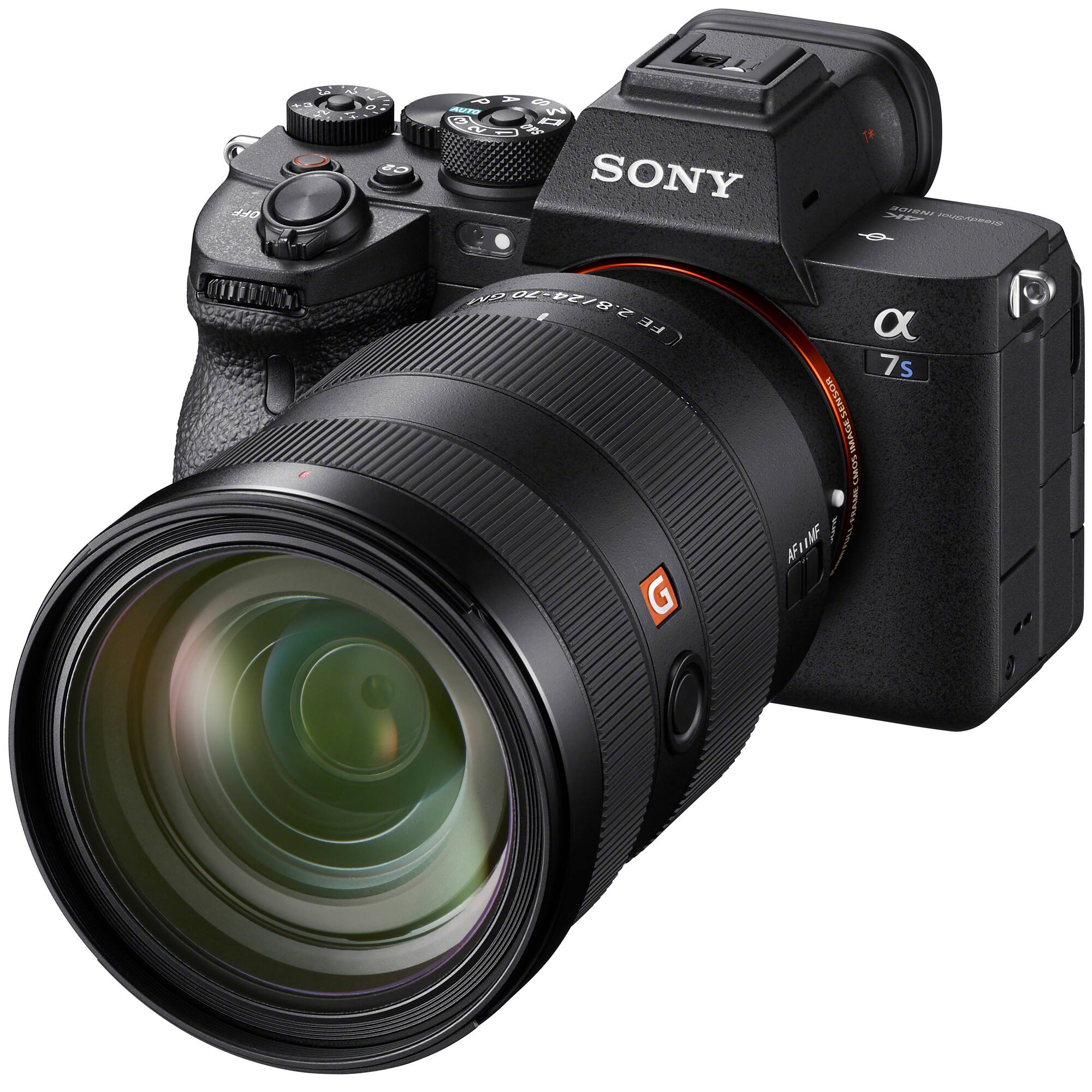 Sure, here is the corrected and grouped text from the image:

- SONY
- α 7S
- FE 24-70mm 1:2.8 G
- AF-ON
- 20185
- 2
- X0
- DE
- IE
- FE
- 7s
- SENS IMAGE UMIS
- AFUIME