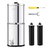 Front. VEVOR - Gravity-fed Water Filter System, 1.5G 304 Stainless-Steel Countertop System, Water Filtration System - Silver.