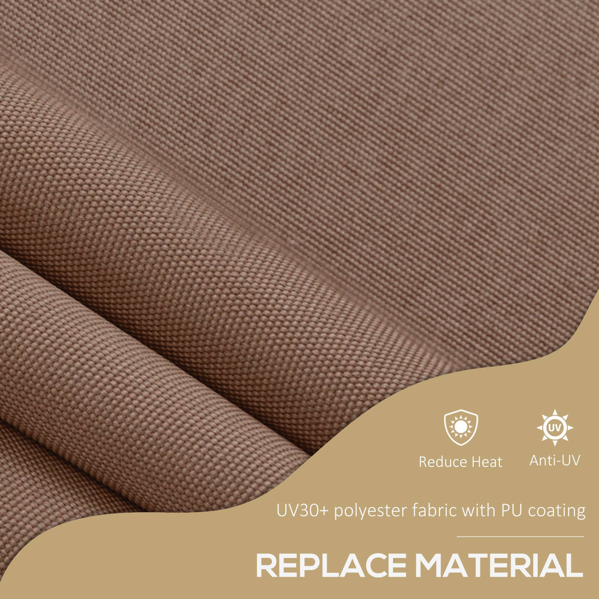 UV Reduce Heat Anti-UV UV30+ polyester fabric with PU coating REPLACE MATERIAL