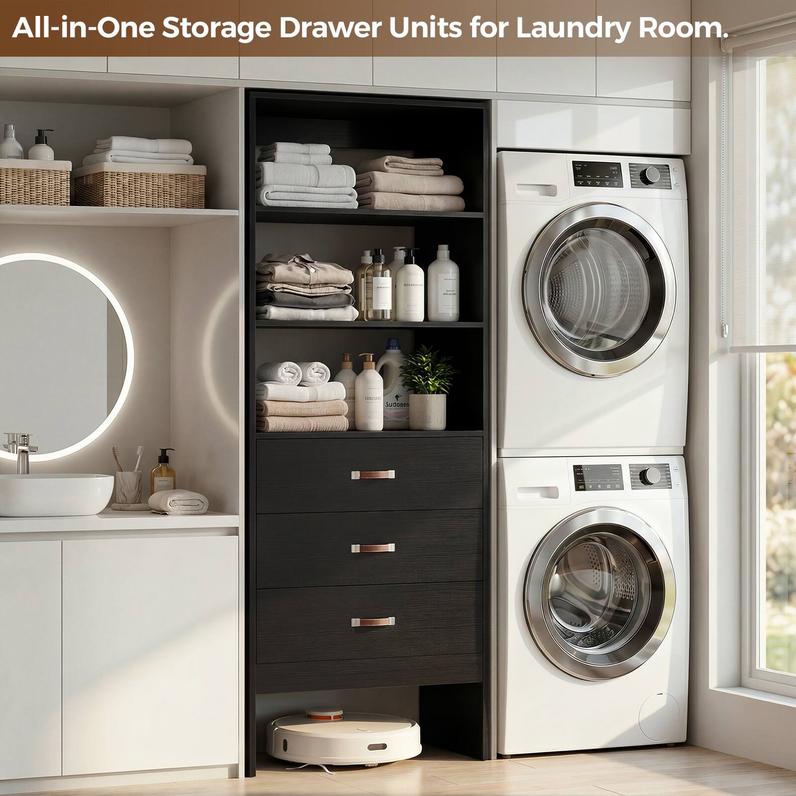 All-in-One Storage Drawer Units for Laundry Room.