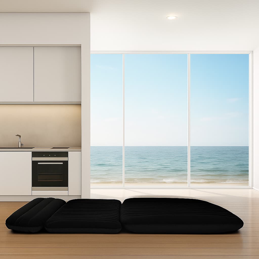 BreeBe - SUV Backseat Inflatable Air Mattress with Pump for Outdoor Travel and Camping - Black