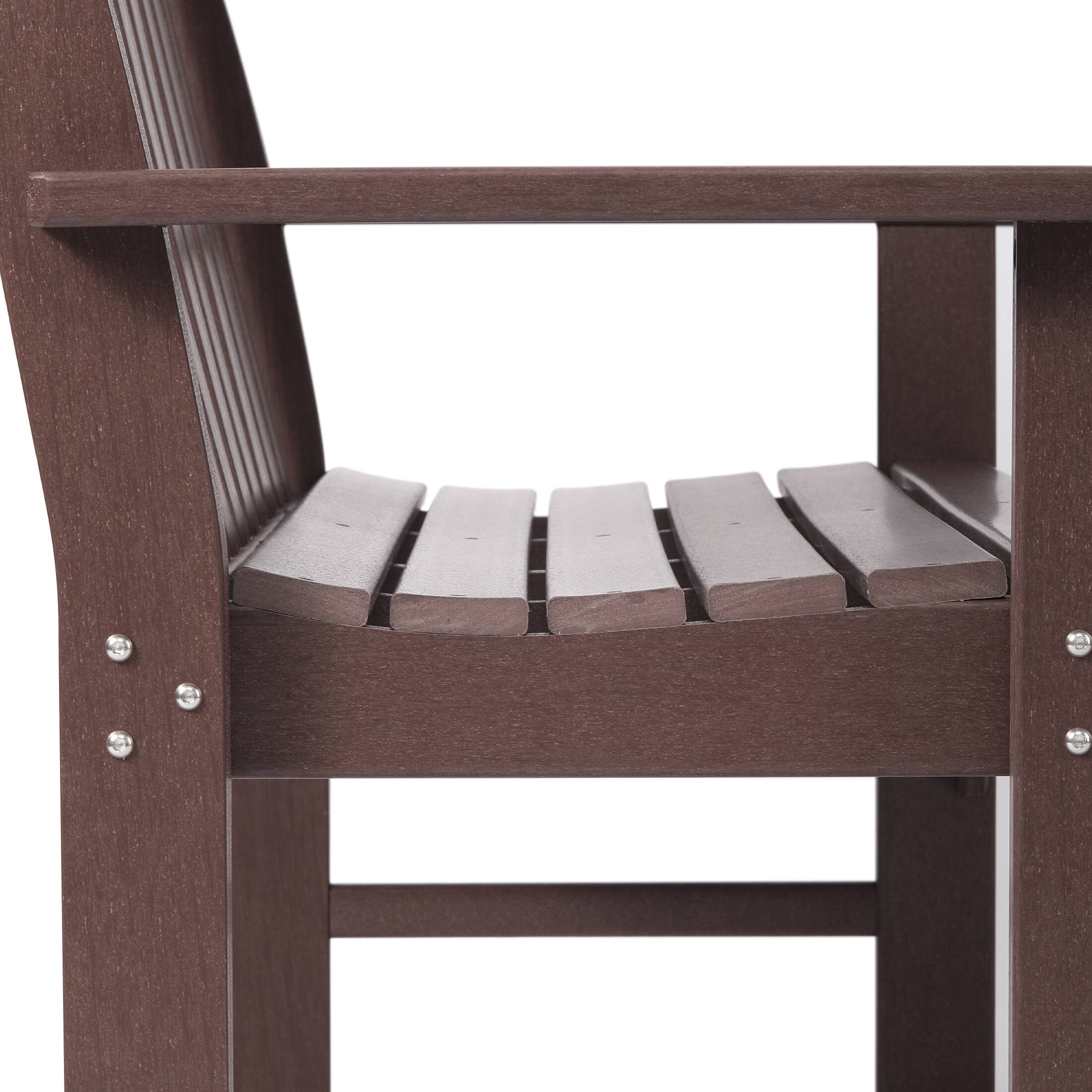 Alt View 6. WestinTrends - WestinTrends Malibu Outdoor 2-Person All-Weather HDPE Front Porch Garden Bench - Dark Brown.