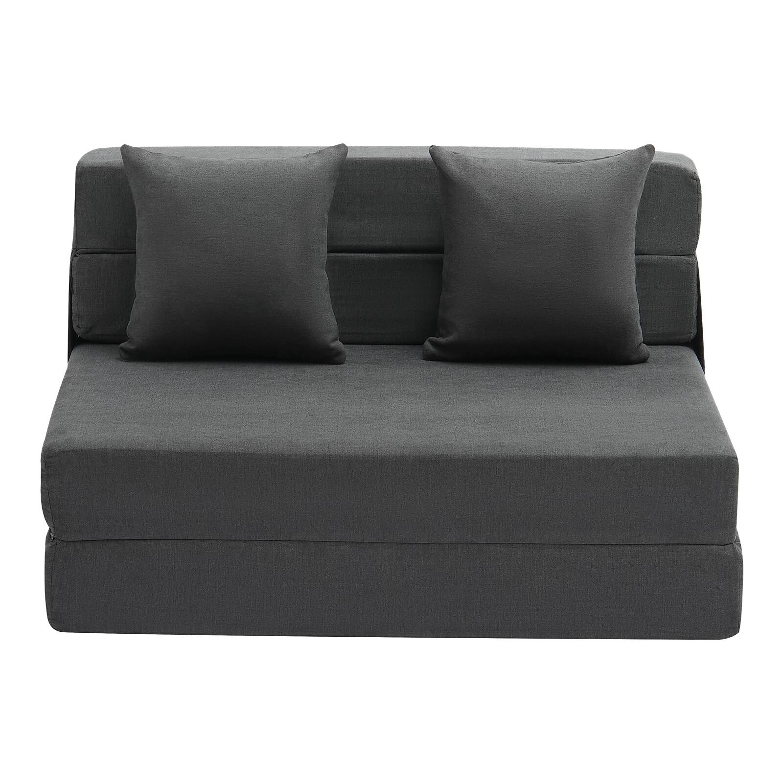 Alt View 5. VEVOR - Folding Sofa Bed, 3-in-1 Foldable Couch Bed with 2 Pillows and Washable Cover - Grey.