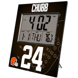 Keyscaper - Nick Chubb Cleveland Browns Digital Desk & Wall Clock - Multicolor