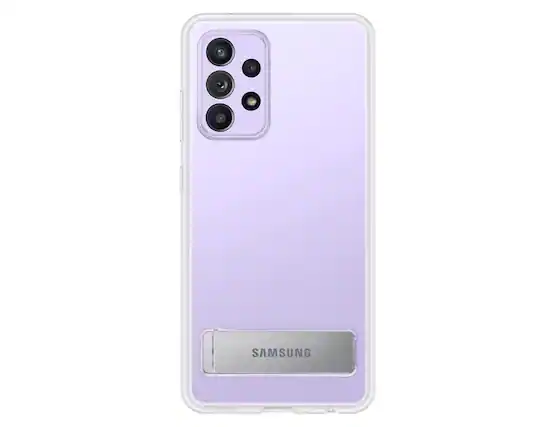 Front. Samsung - Samsung Galaxy A52 5G Clear Standing Cover I Color: Clear - Clear.