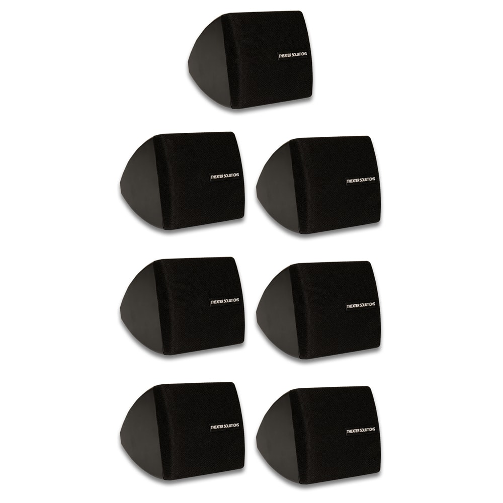 Theater Solutions by Goldwood - TS30B Mountable Indoor Speakers Bookshelf 7 Piece Pack - Black
