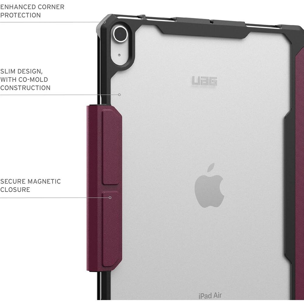 Alt View 1. PARKER SLATER - iPad Air 11" Rugged Case with Multi-Angle Stand & Pencil Holder (Bordeaux) - Essential Armor - Bordeaux.